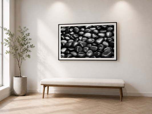 After the Rain | Garden Stones – Black and White Fine Art Photograph