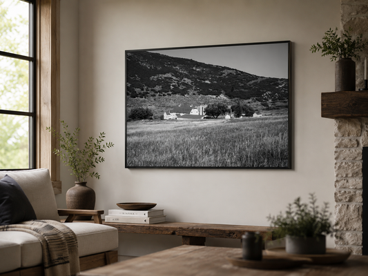 McPolin Farm Autumn – Black and White Rural Landscape Fine Art Photograph