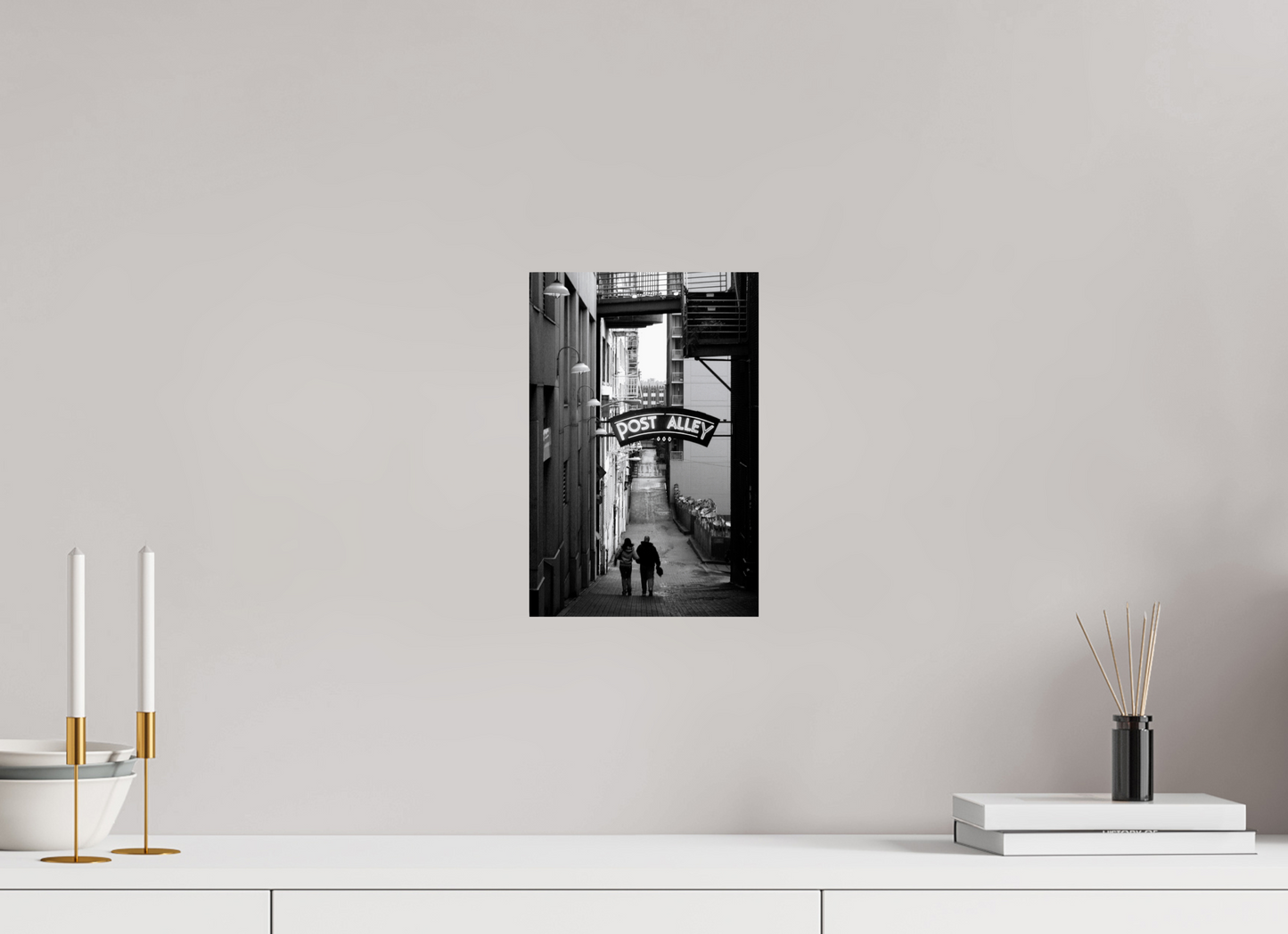 8 x 12″, -Metallic Photo Print on Fuji Crystal Pearl November Afternoon - Seattle Post Alley Fine Art Print