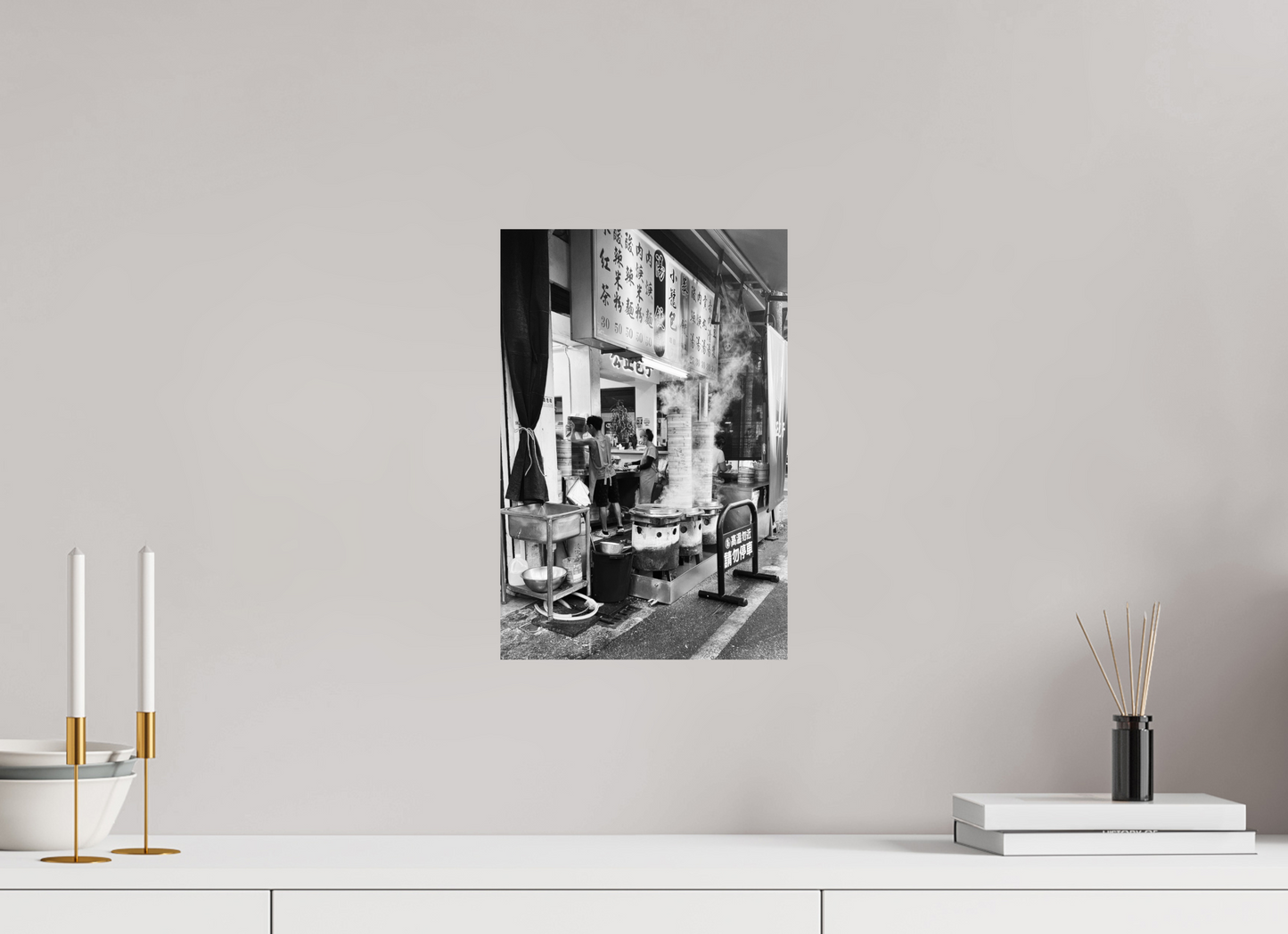 10 x 15″, -Photo Print on Fujiflex High Gloss Dumpling Kitchen Black and White Fine Art Photograph Hualien Taiwan