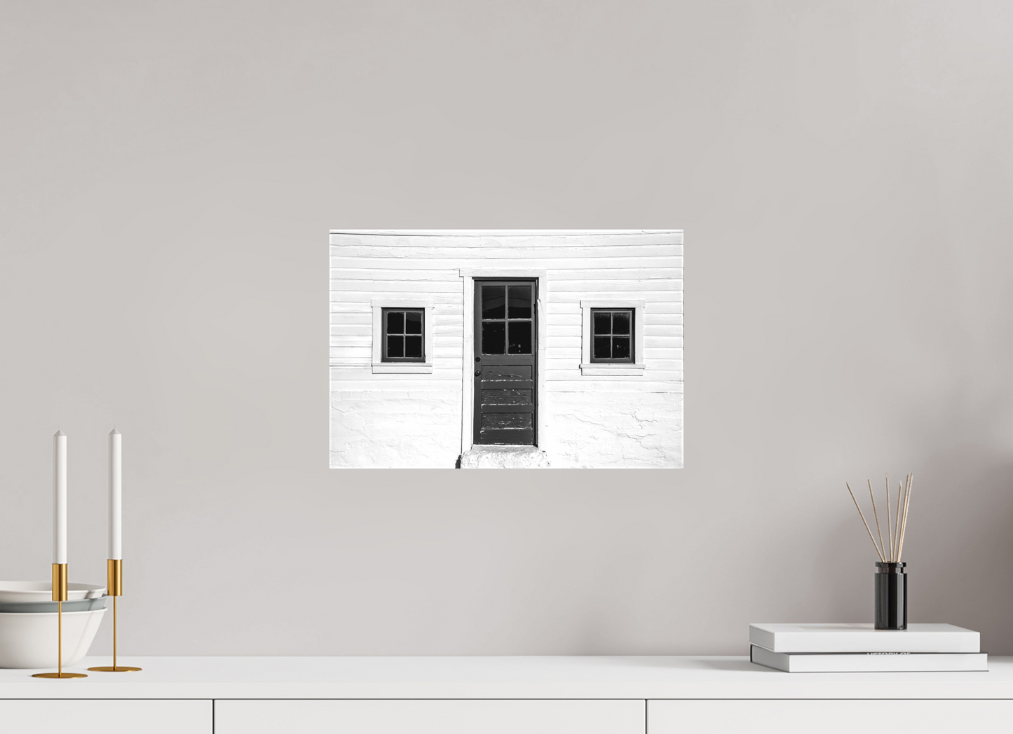 15 x 10″, -Textile Print on Stretcher Frame The White Barn | Historic McPolin Barn
