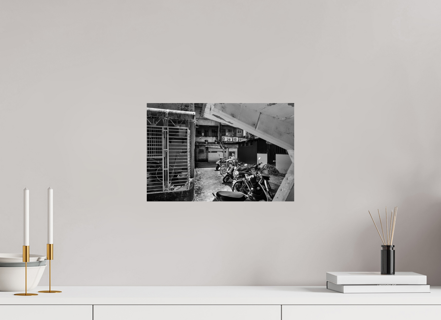 15 x 10″, -Metallic Photo Print on Fuji Crystal Pearl Yilan Neighborhood Black and White Fine Art Photograph Yilan Taiwan