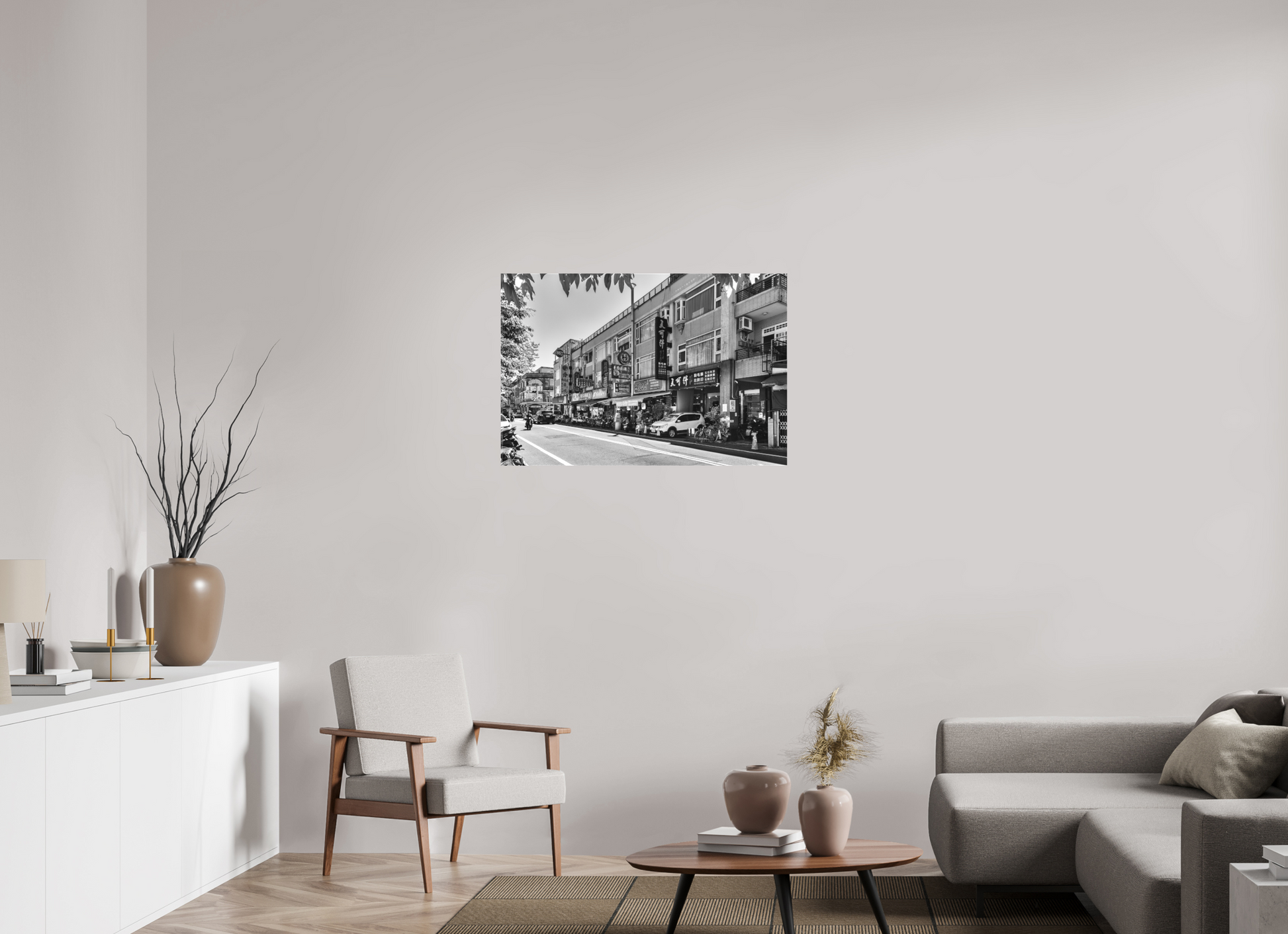 36 x 24″, -Matte Canvas on Stretcher Frame Yilan City Black and White Fine Art Photograph Yilan Taiwan