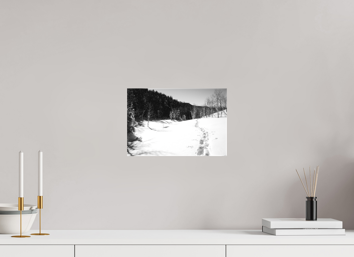 12 x 8″, -Textile Print on Stretcher Frame Snowshoe | A Journey Through Utah’s Backcountry