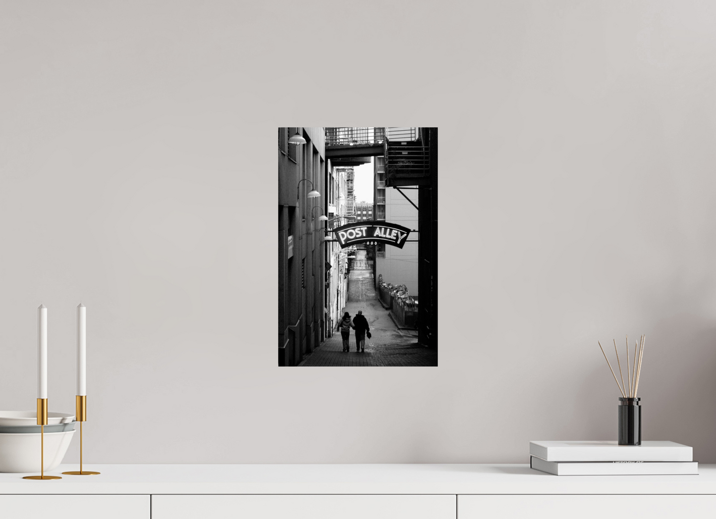 10 x 15″, -Photo Print on Ilford Baryta Paper November Afternoon - Seattle Post Alley Fine Art Print