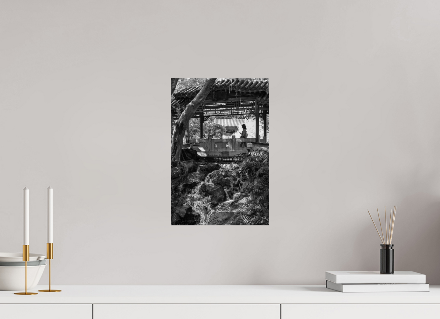 10 x 15″, -Photo Print on Ilford BW Paper Afternoon in  Zhishan Gardens National Palace Museum Fine Art Black and White Photograph Taipei Taiwan