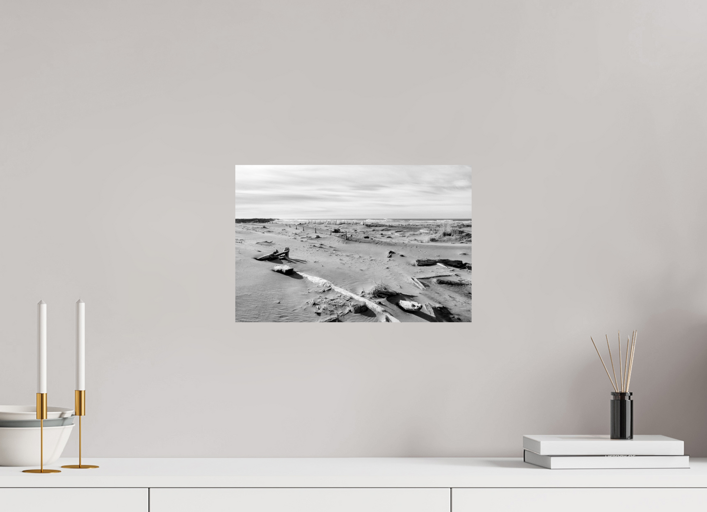 15 x 10″, -Photo Print on Fuji Crystal DP II Edge of the Pacific Cape Disappointment in Black and White