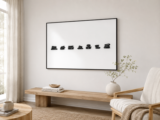 21 Stones | Minimalist Black and White Fine Art Photography Print