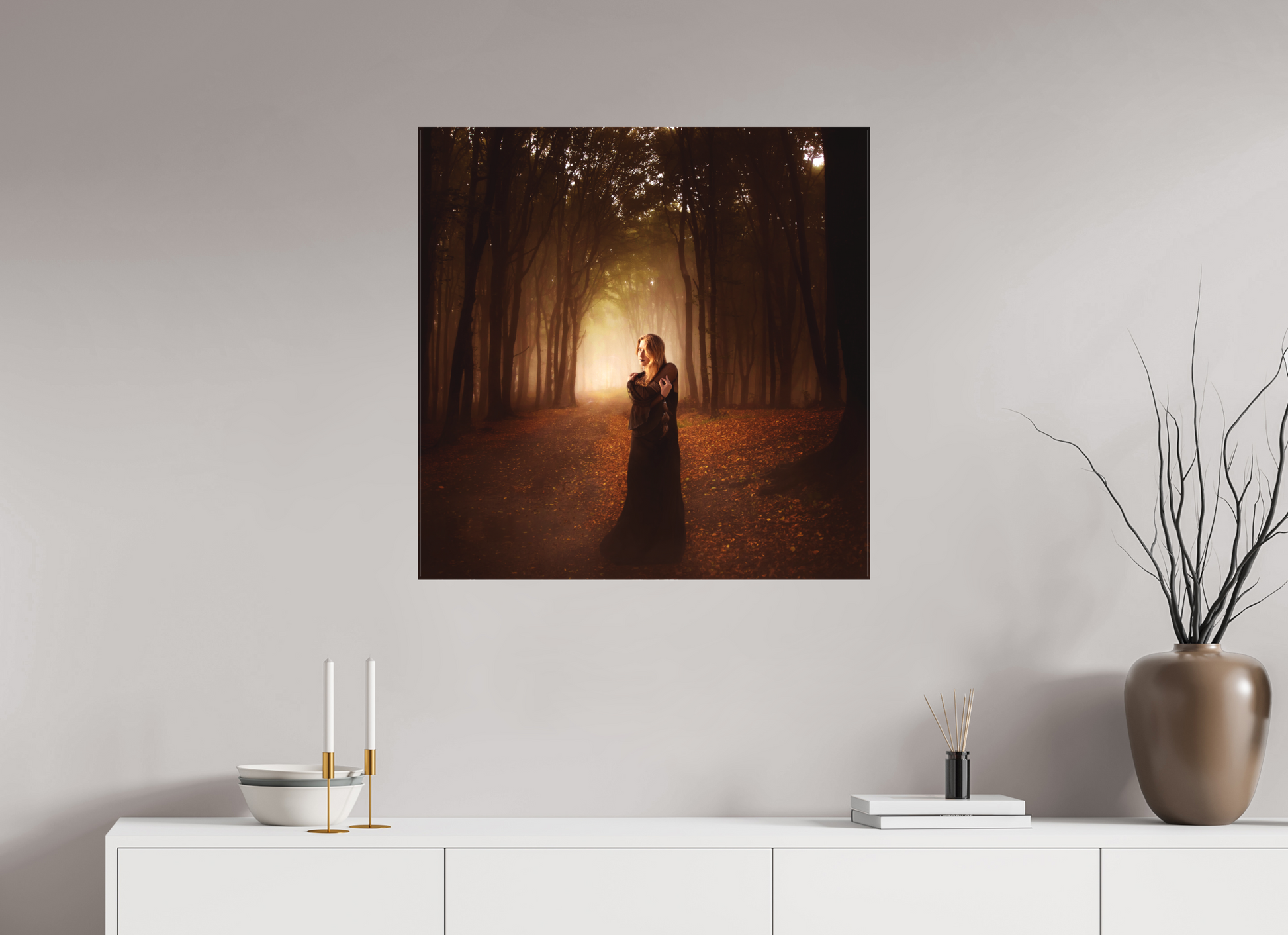 30 x 30″, -Textile Print on Stretcher Frame Sentinel Fine Art Surrealism • Fantasy • Atmospheric Narrative