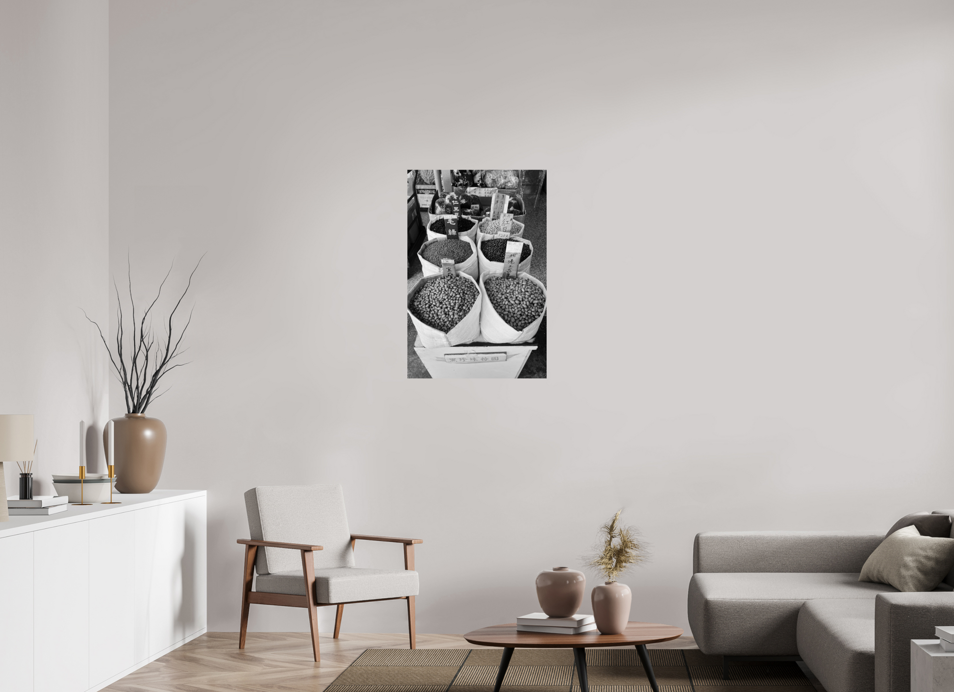 24 x 36″, -Metallic Photo Print on Fuji Crystal Pearl Dihua Old Street Dry Goods Black and White Fine Art Photograph Taipei Taiwan