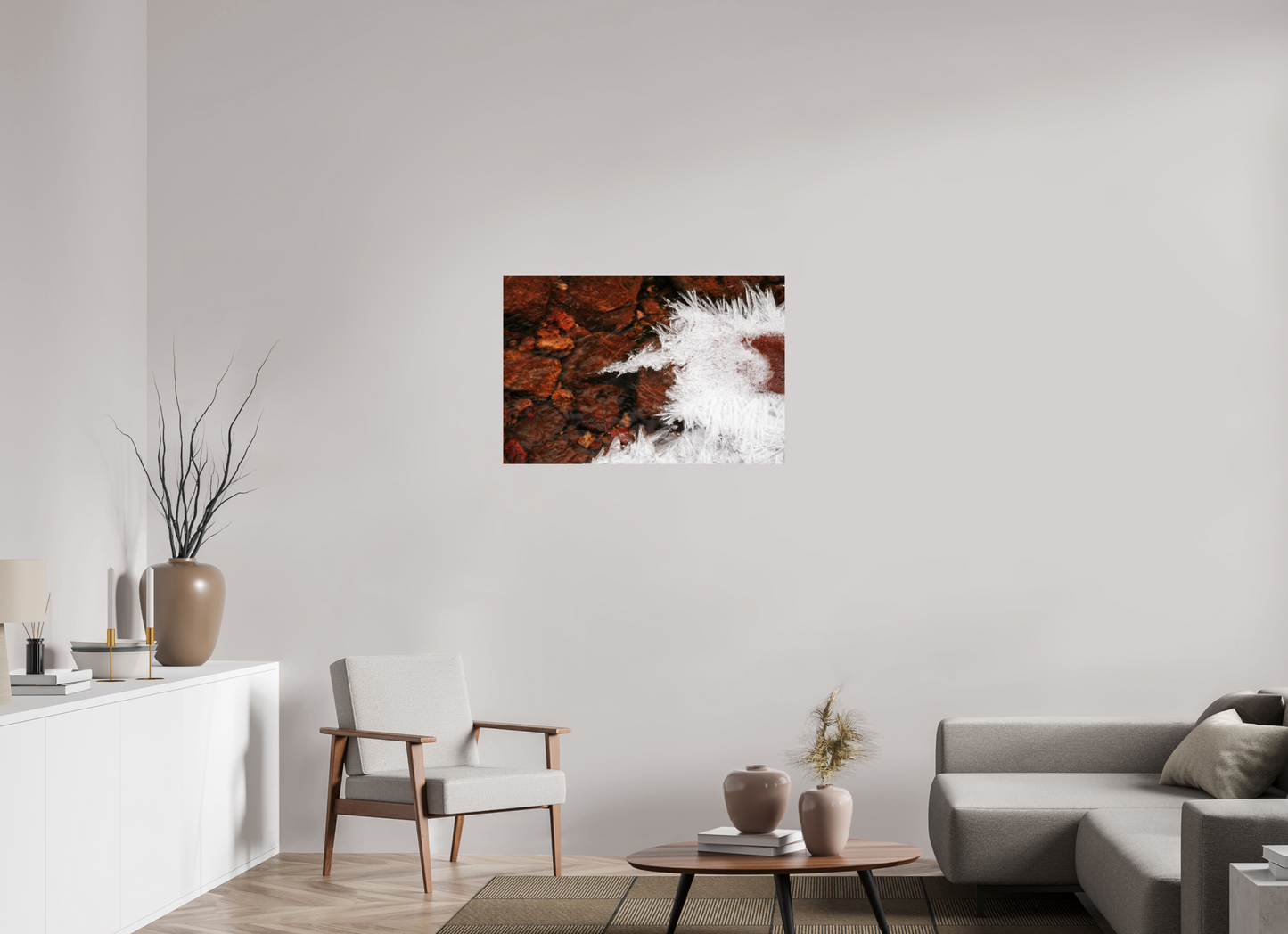 36 x 24″, -Metallic Photo Print on Fuji Crystal Pearl Red Rock and Ice