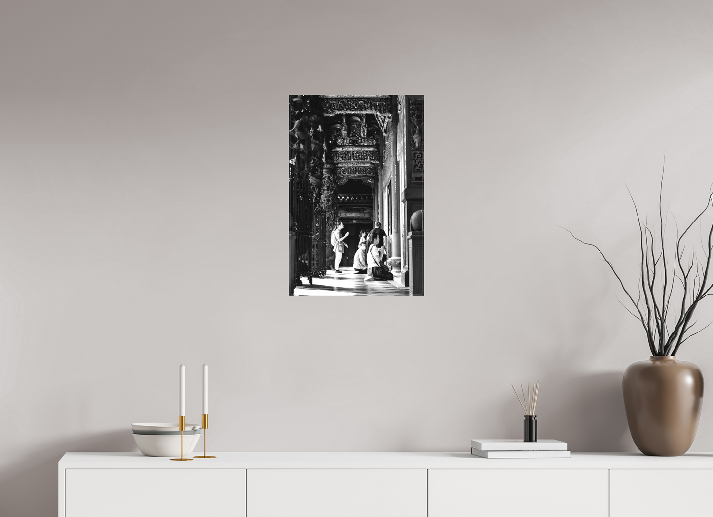 16 x 24″, -Textile Print on Stretcher Frame Longshan Temple Wanhua Taipei Taiwan