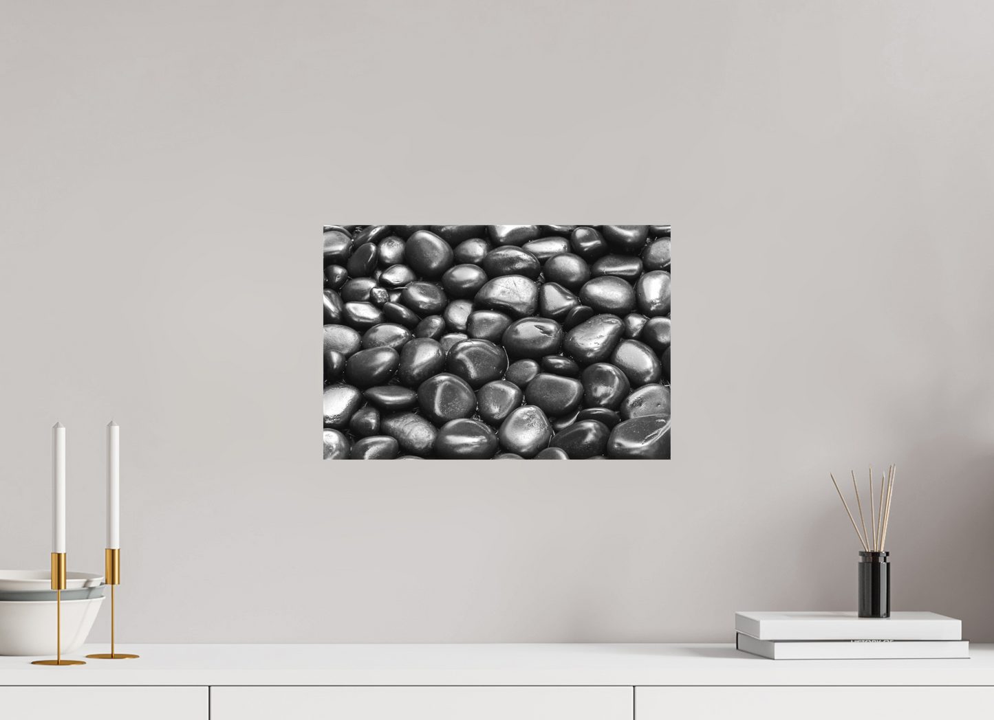 15 x 10″, -Matte Canvas on Stretcher Frame Garden Stones | After the Rain