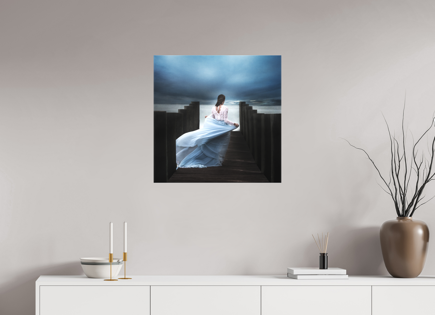 25 x 25″, -Matte Canvas on Stretcher Frame Horizon - Fine Art Photograph Emotional Cinematic Wall Art