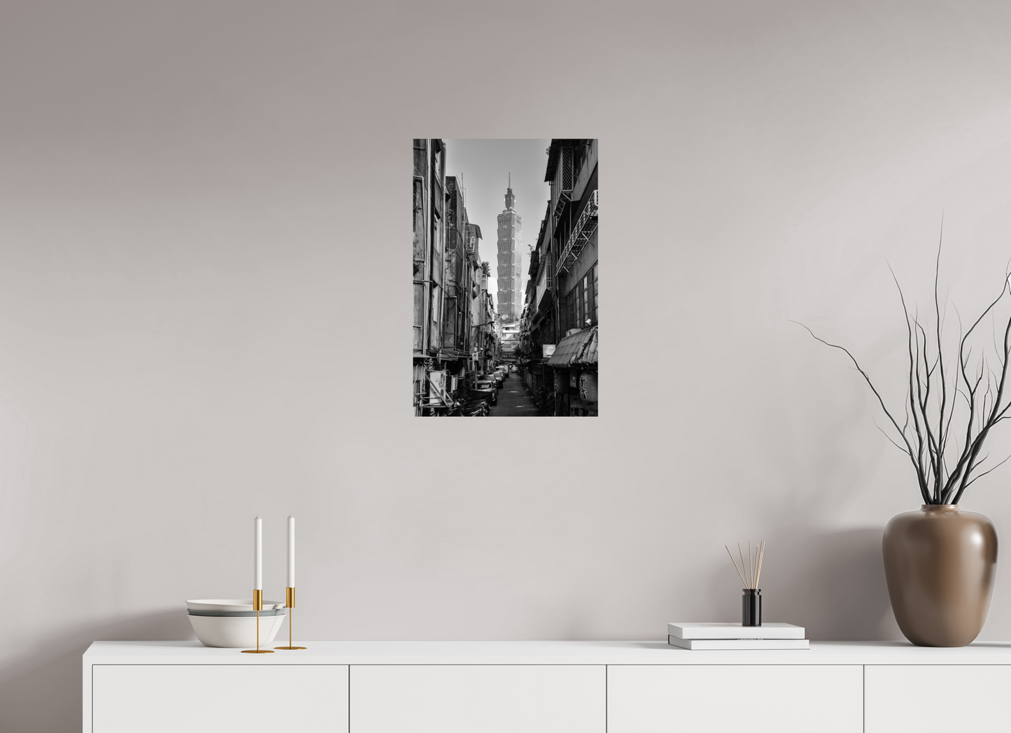 16 x 24″, -Photo Print on Ilford Baryta Paper Taipei 101 Black and White Fine Art Photograph Wall Art