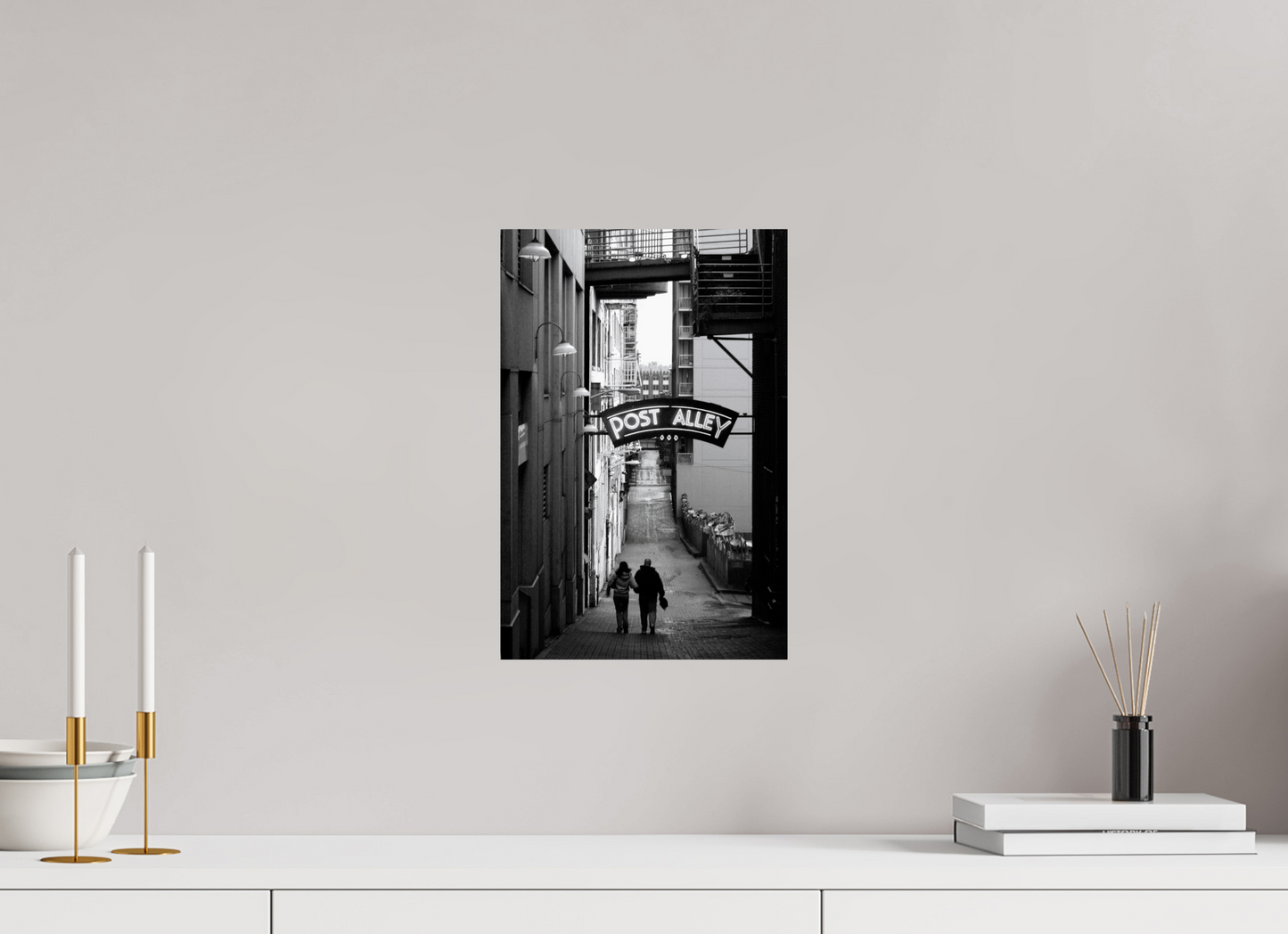 10 x 15″, -Metallic Photo Print on Fuji Crystal Pearl November Afternoon - Seattle Post Alley Fine Art Print
