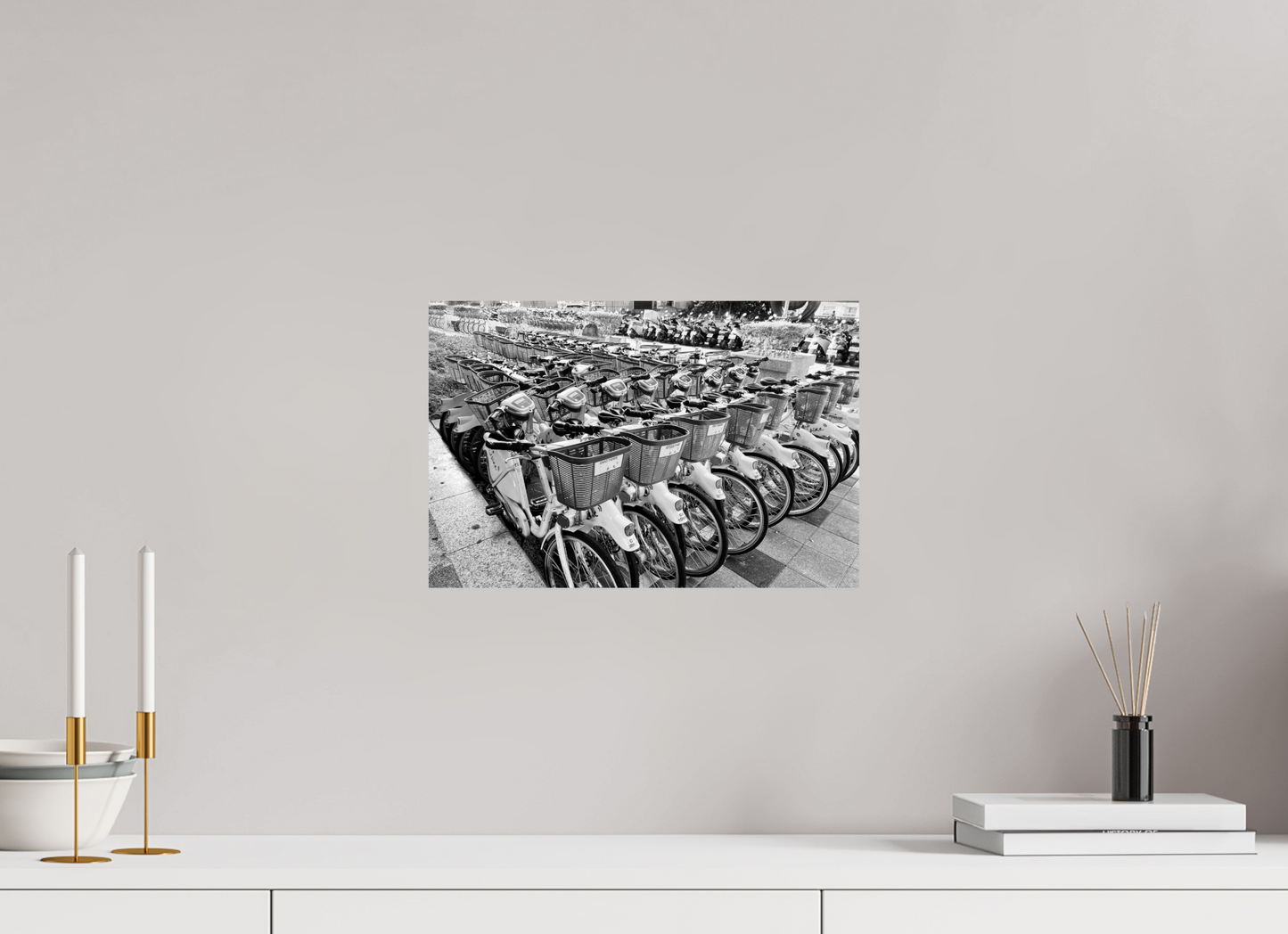 15 x 10″, -Photo Print on Ilford BW Paper Easy Bikes Black and White Fine Art Photograph Taipei Taiwan