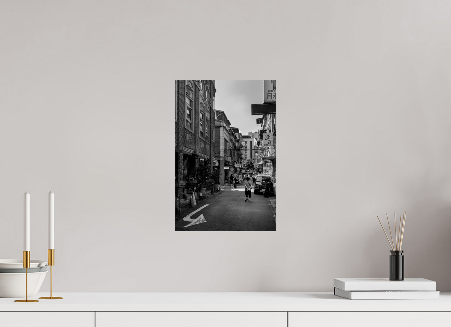 10 x 15″, -Photo Print on Fuji Crystal DP II Dihua Old Street Neighborhood Black and White Fine Art Photograph Taipei Taiwan