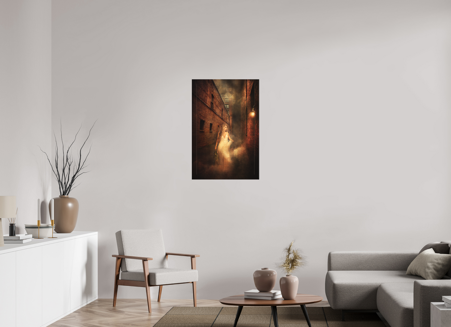 24 x 36″, -Textile Print on Stretcher Frame Apparition – Ethereal Wall Art for Modern and Mystical Spaces