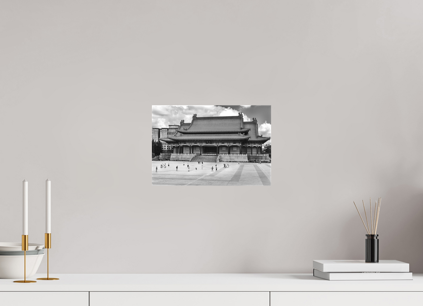12 x 8″, -Matte Canvas on Stretcher Frame National Concert Hall Black and White Fine Art Photograph Taipei Taiwan