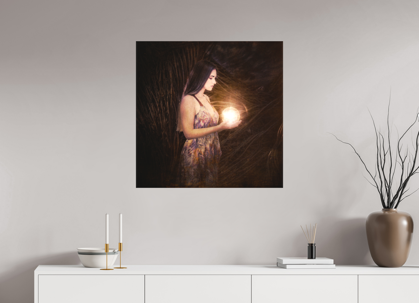 30 x 30″, -Textile Print on Stretcher Frame Luminescence – Fine Art Photography Steeped in Fantasy