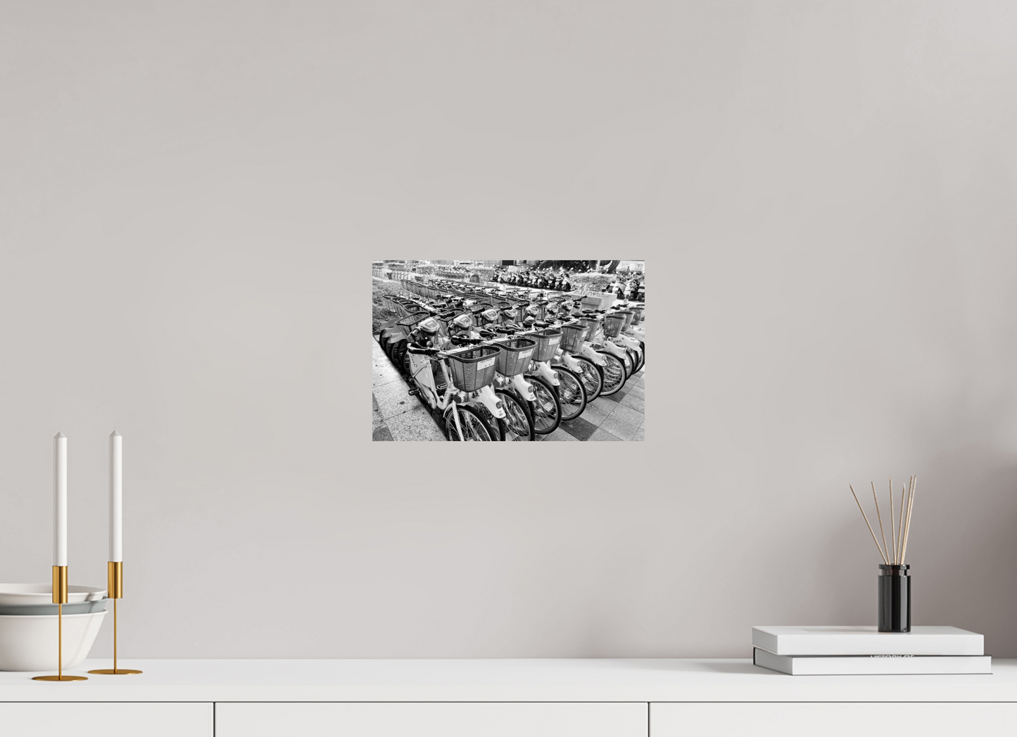 12 x 8″, -Photo Print on Ilford BW Paper Easy Bikes Black and White Fine Art Photograph Taipei Taiwan