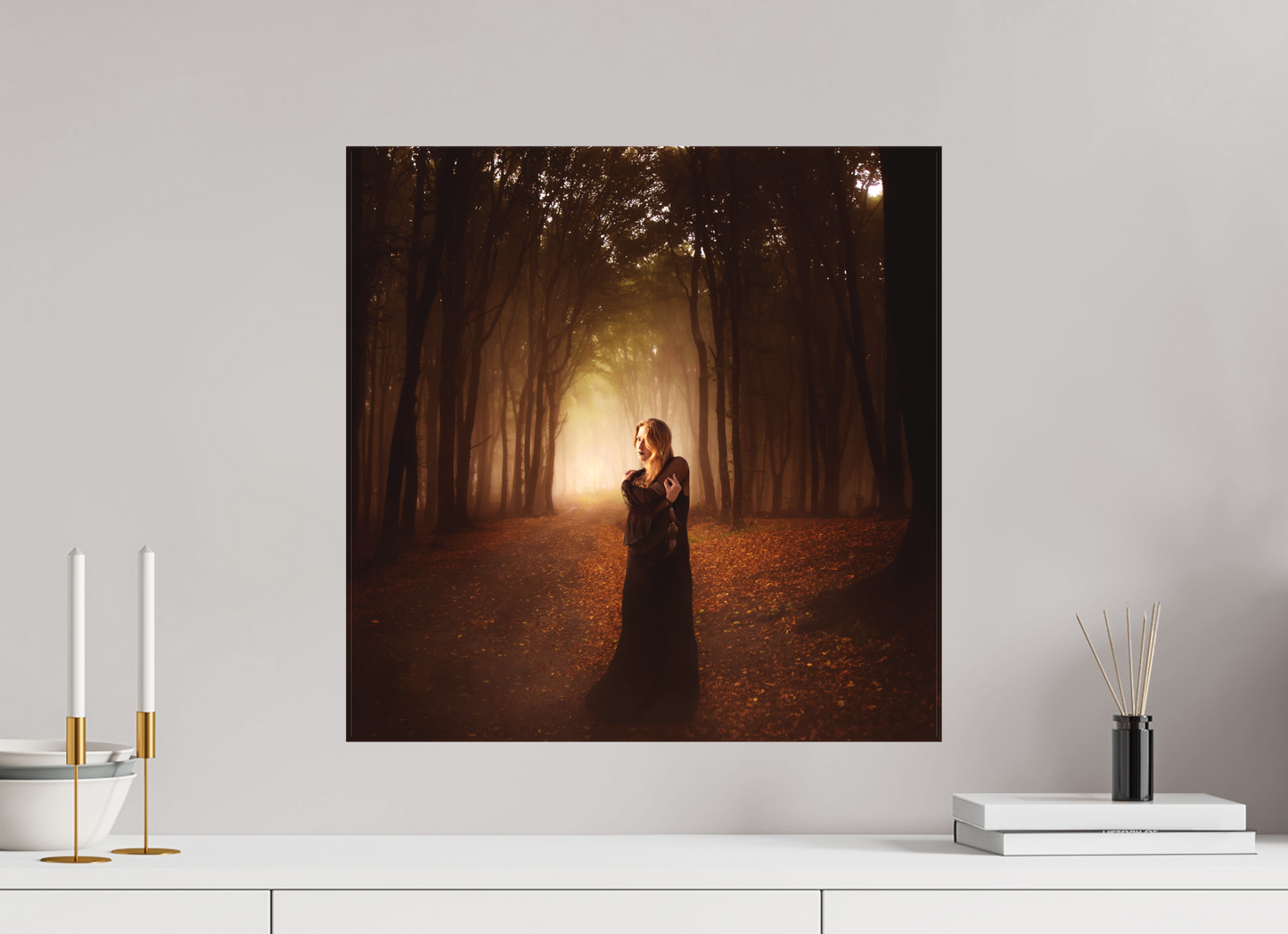 20 x 20″, -Textile Print on Stretcher Frame Sentinel Fine Art Surrealism • Fantasy • Atmospheric Narrative