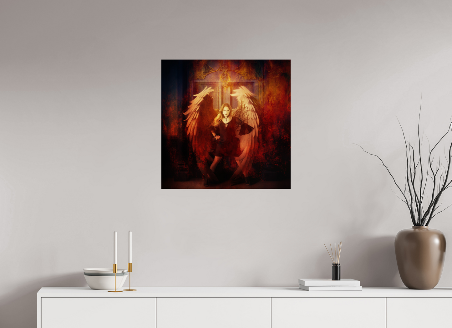 25 x 25″, -Giclée Fine Art Print Unveiling Darkness – Fine Art Fantasy Photography