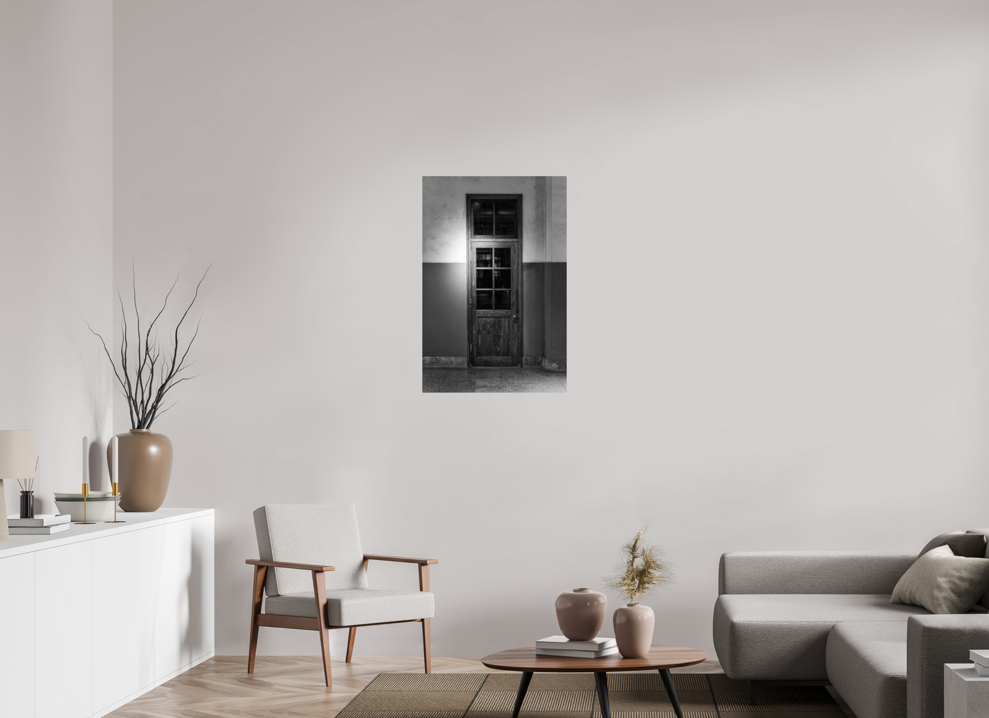 24 x 36″, -Photo Print on Ilford BW Paper Old Wood Door Black and White Fine Art Photograph Taipei Taiwan