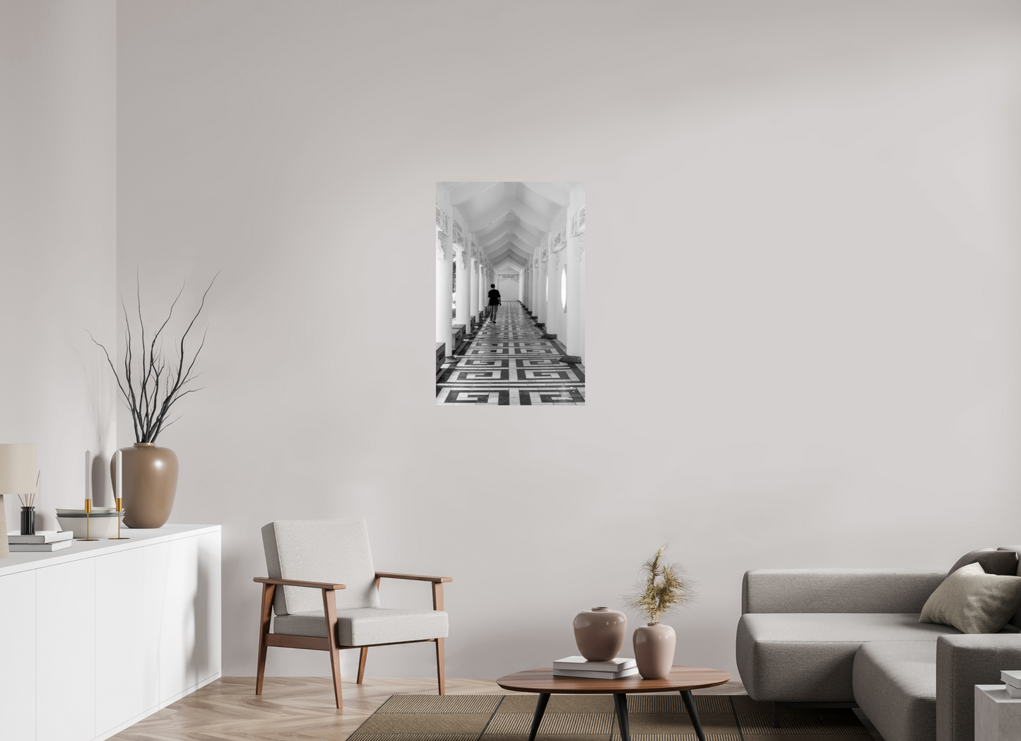 24 x 36″, -Metallic Photo Print on Fuji Crystal Pearl Archway Black and White Fine Art Photograph Taipei Taiwan