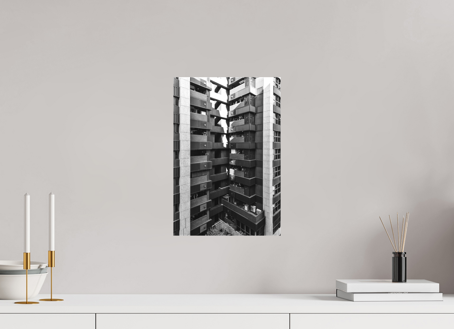10 x 15″, -Matte Canvas on Stretcher Frame High rise Black and White Fine Art Photograph Taipei Taiwan