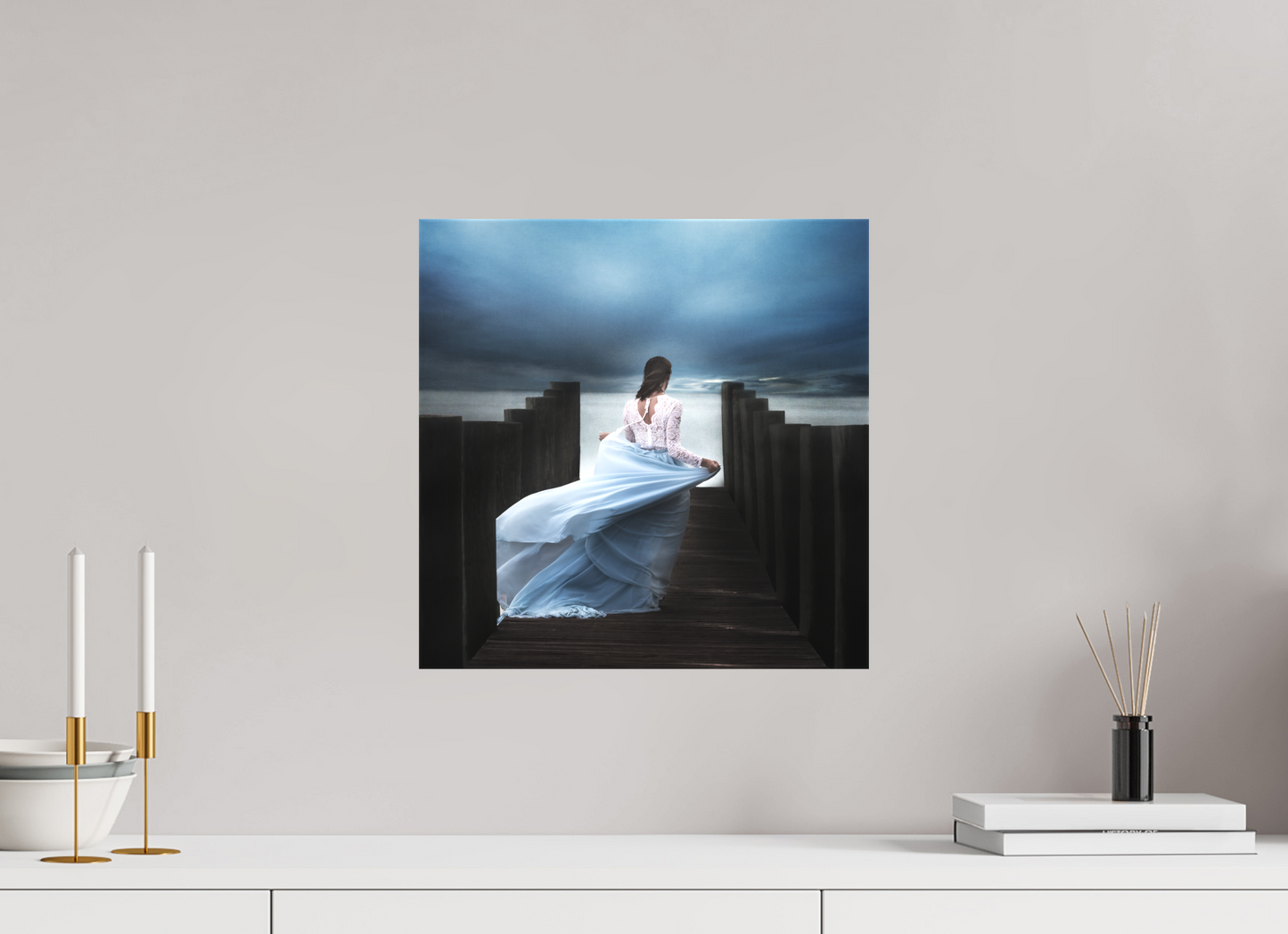 15 x 15″, -Matte Canvas on Stretcher Frame Horizon - Fine Art Photograph Emotional Cinematic Wall Art