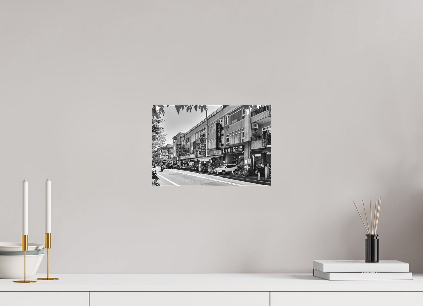12 x 8″, -Matte Canvas on Stretcher Frame Yilan City Black and White Fine Art Photograph Yilan Taiwan