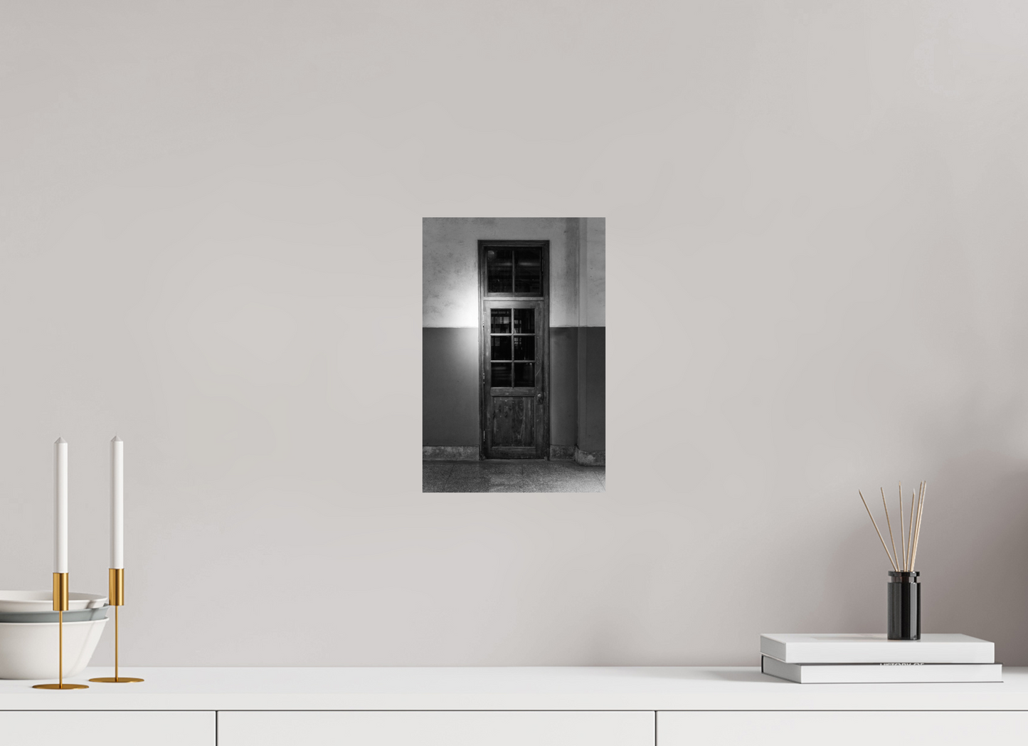 8 x 12″, -Photo Print on Fujiflex High Gloss Old Wood Door Black and White Fine Art Photograph Taipei Taiwan
