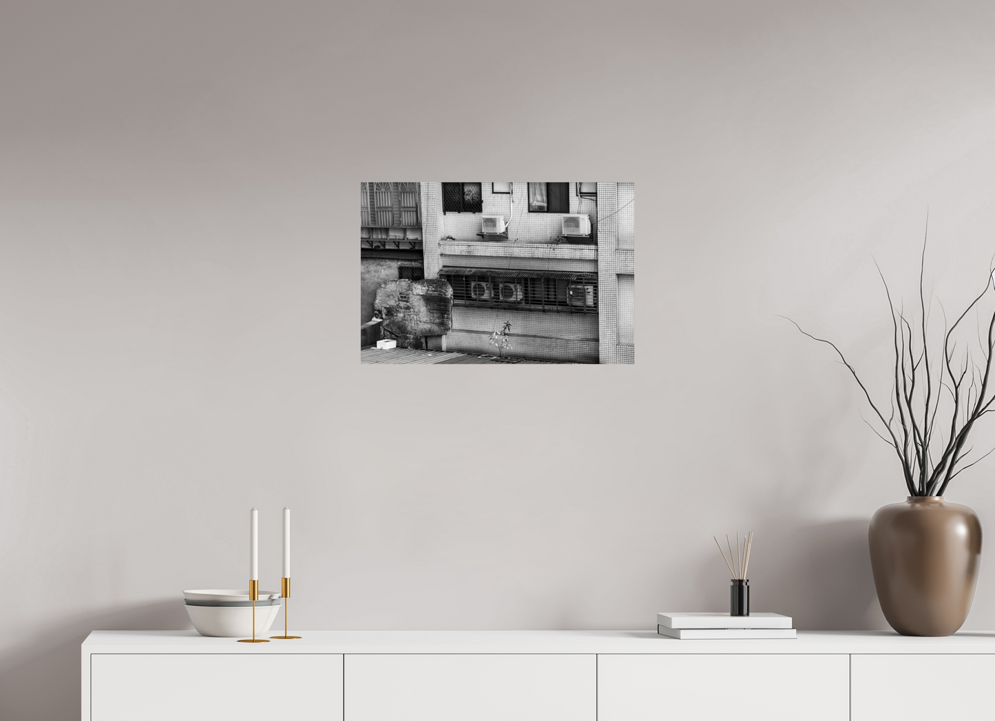 24 x 16″, -Photo Print on Fuji Crystal DP II Rear Window Black and White Fine Art Photograph Taipei Taiwan