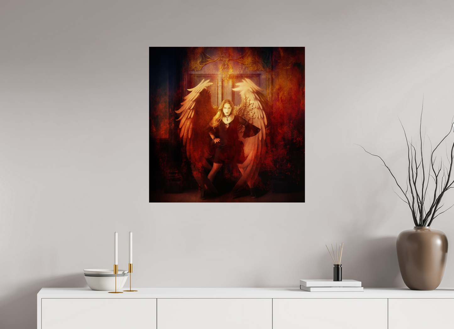 30 x 30″, -Giclée Fine Art Print Unveiling Darkness – Fine Art Fantasy Photography