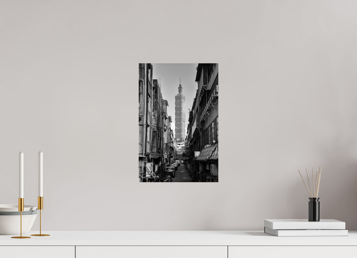 10 x 15″, -Photo Print on Ilford Baryta Paper Taipei 101 Black and White Fine Art Photograph Wall Art