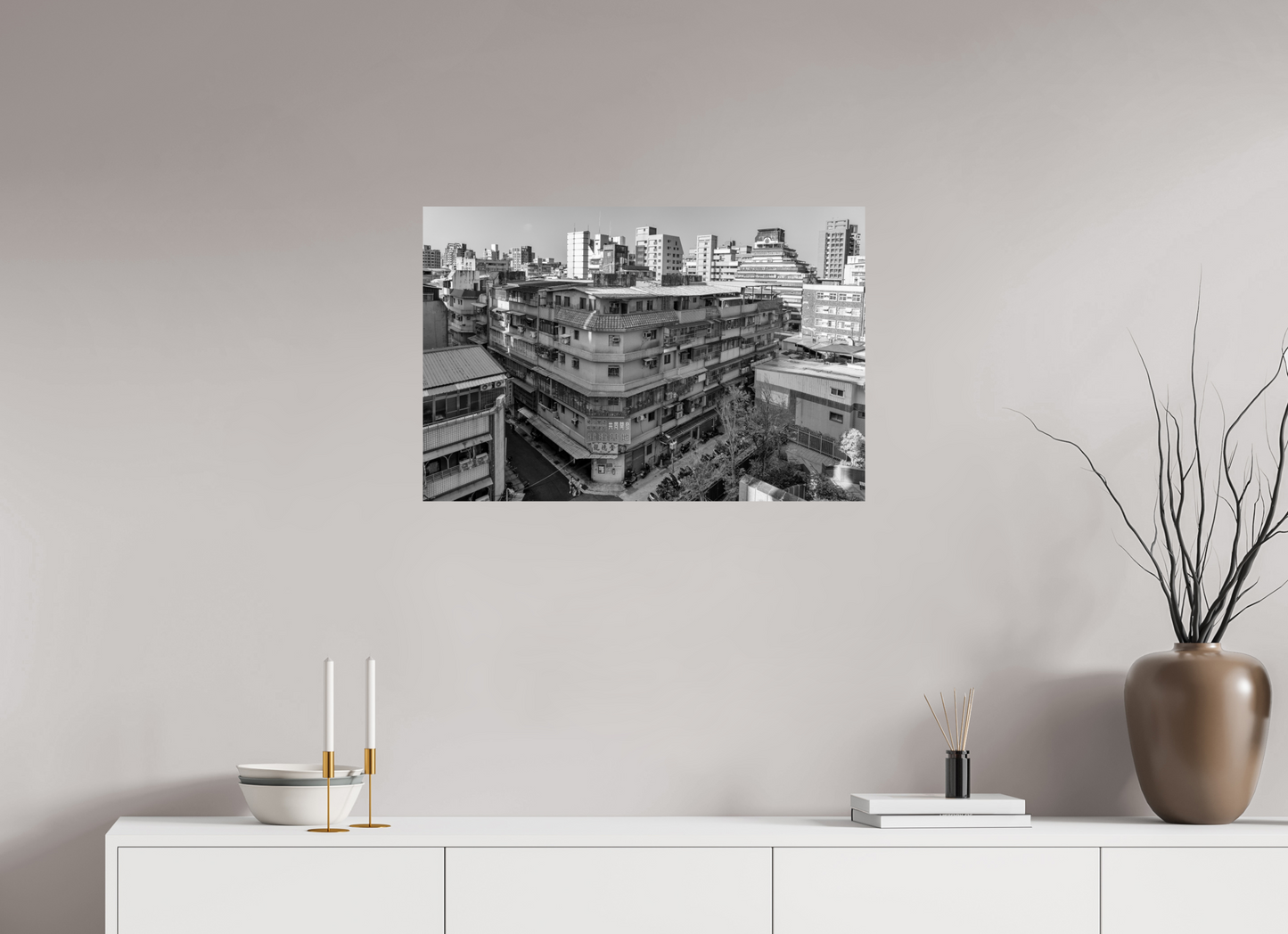30 x 20″, -Giclée Fine Art Print Neighborhood Black and White Fine Art Photograph Taipei Taiwan