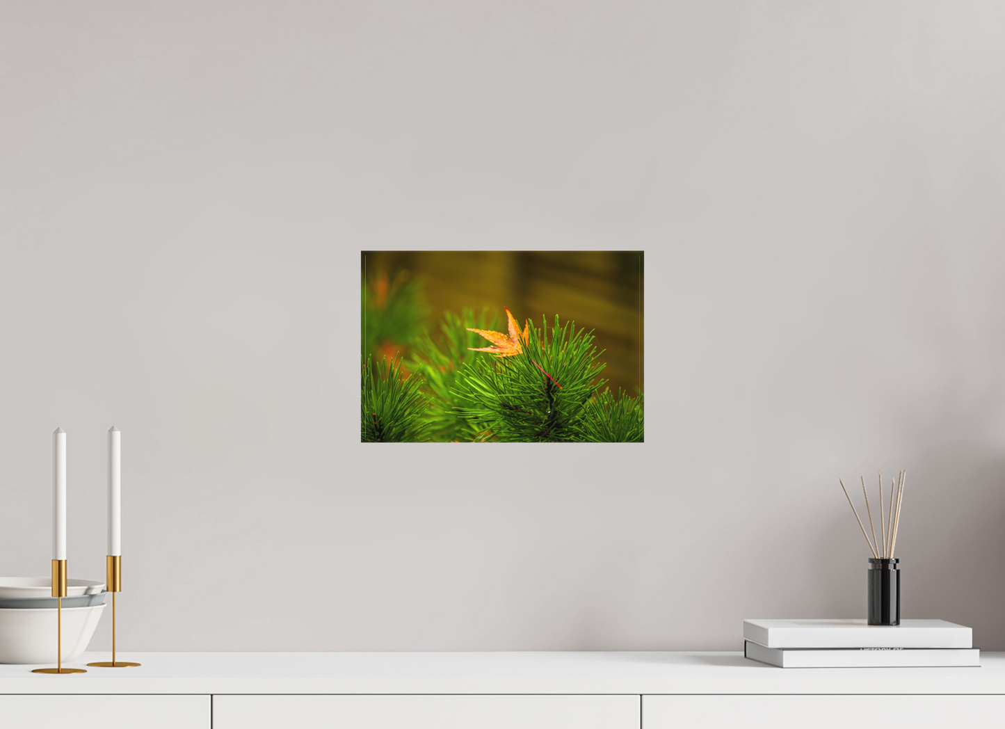 12 x 8″, -Textile Print on Stretcher Frame After the Rain | Maple on Pine