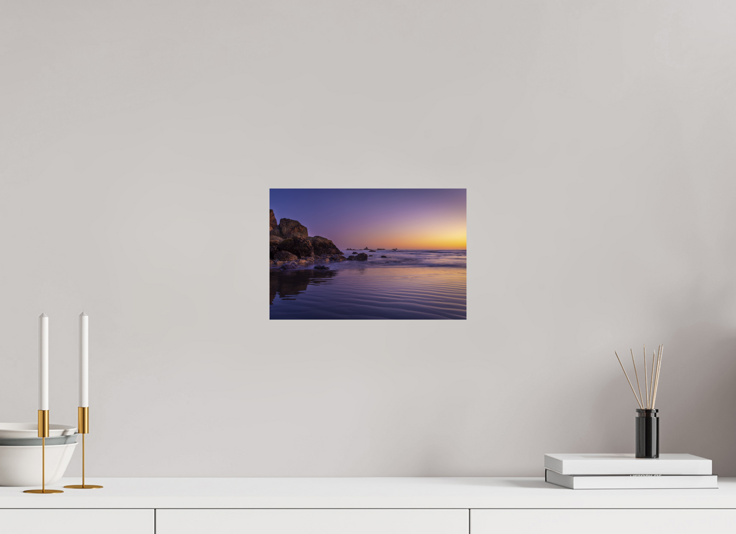 12 x 8″, -Metallic Photo Print on Fuji Crystal Pearl Oregon Coast Sunset