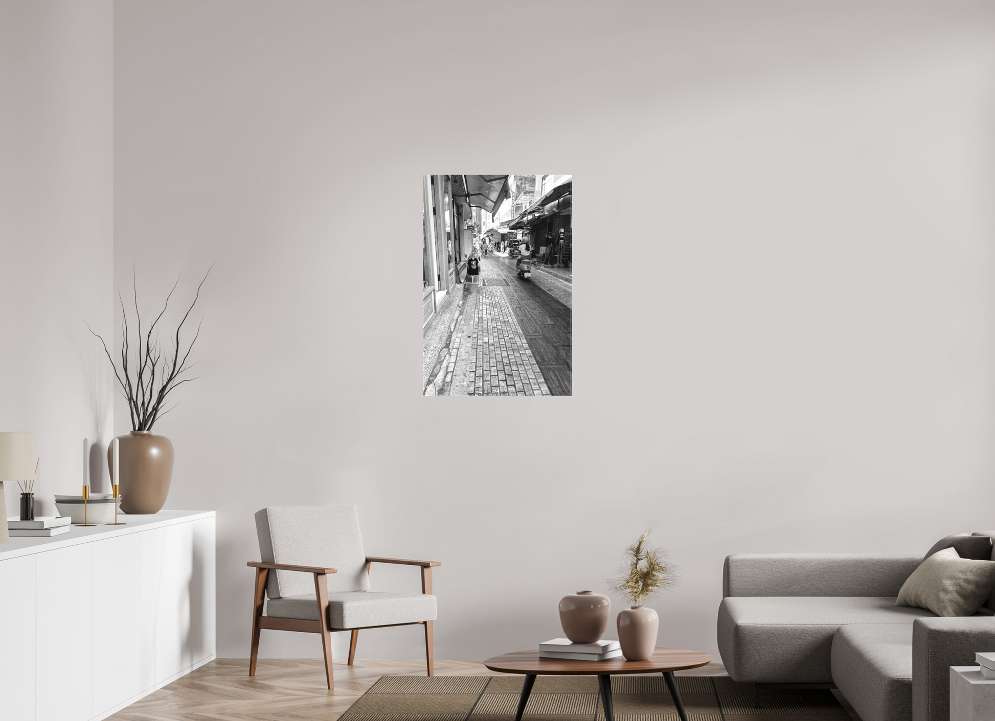 24 x 36″, -Textile Print on Stretcher Frame Golden Triangle Black and White Fine Art Photograph Hualien Taiwan