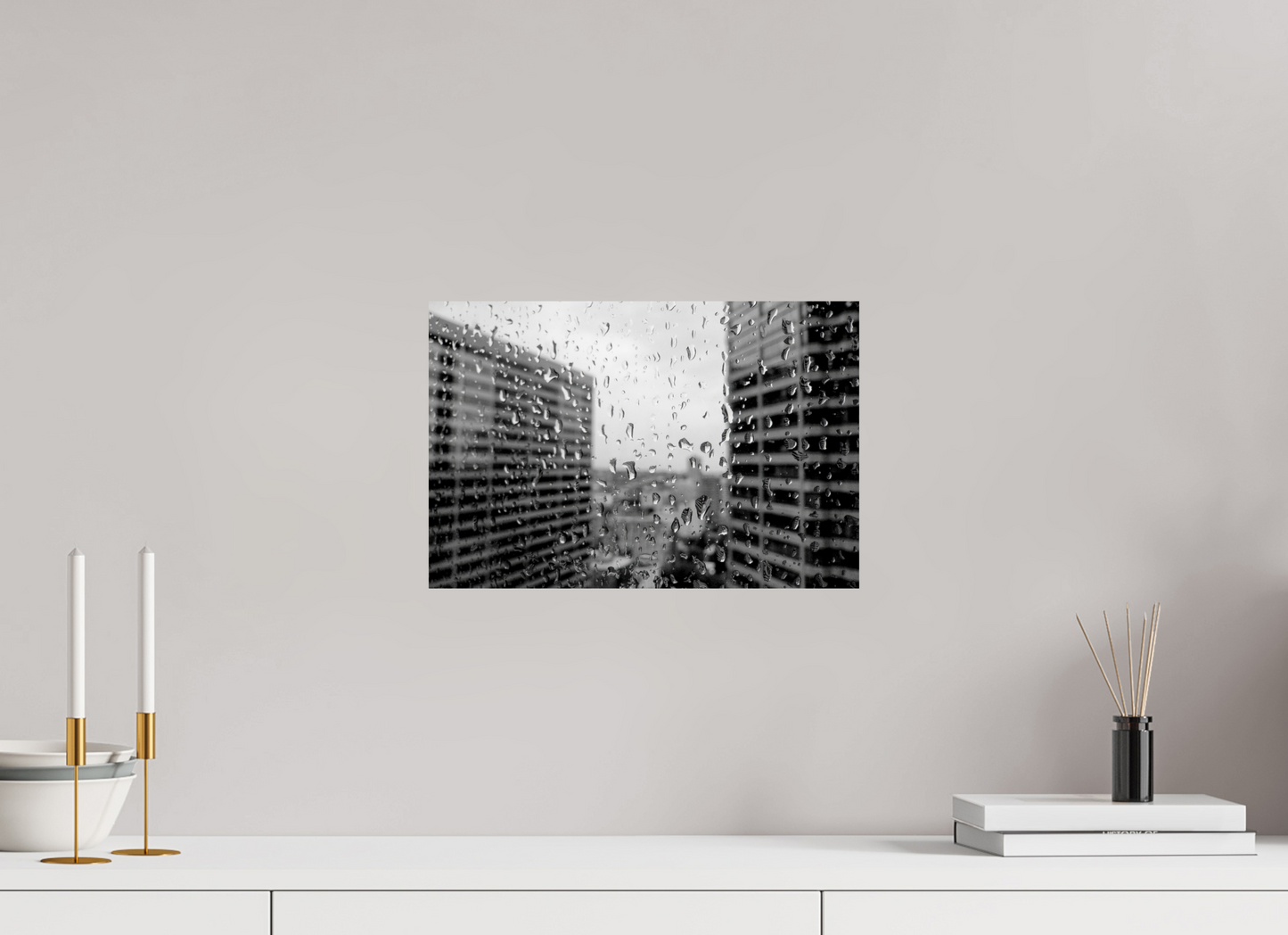 15 x 10″, -Giclée Fine Art Print Rain on the 40th Floor – Seattle Black and White Fine Art Photography
