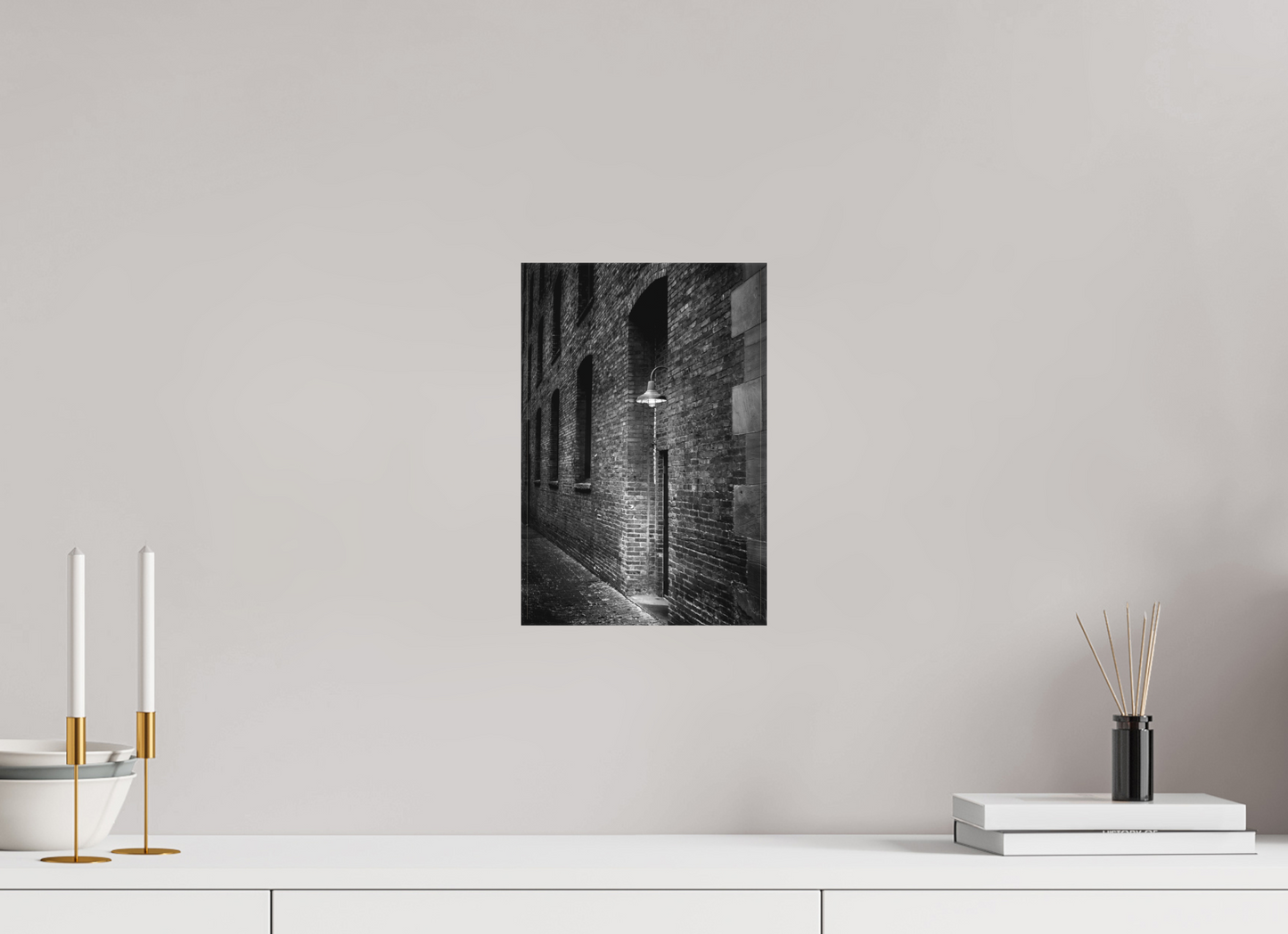 8 x 12″, -Textile Print on Stretcher Frame Alleyway