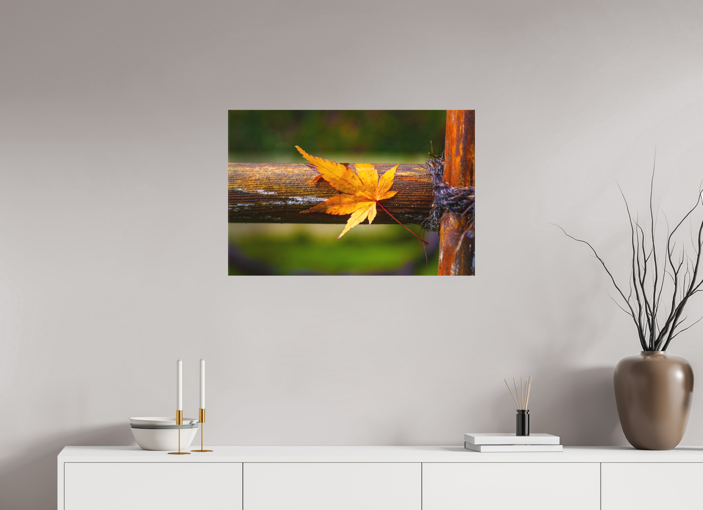 30 x 20″, -Textile Print on Stretcher Frame After the Rain | Bamboo and Maple