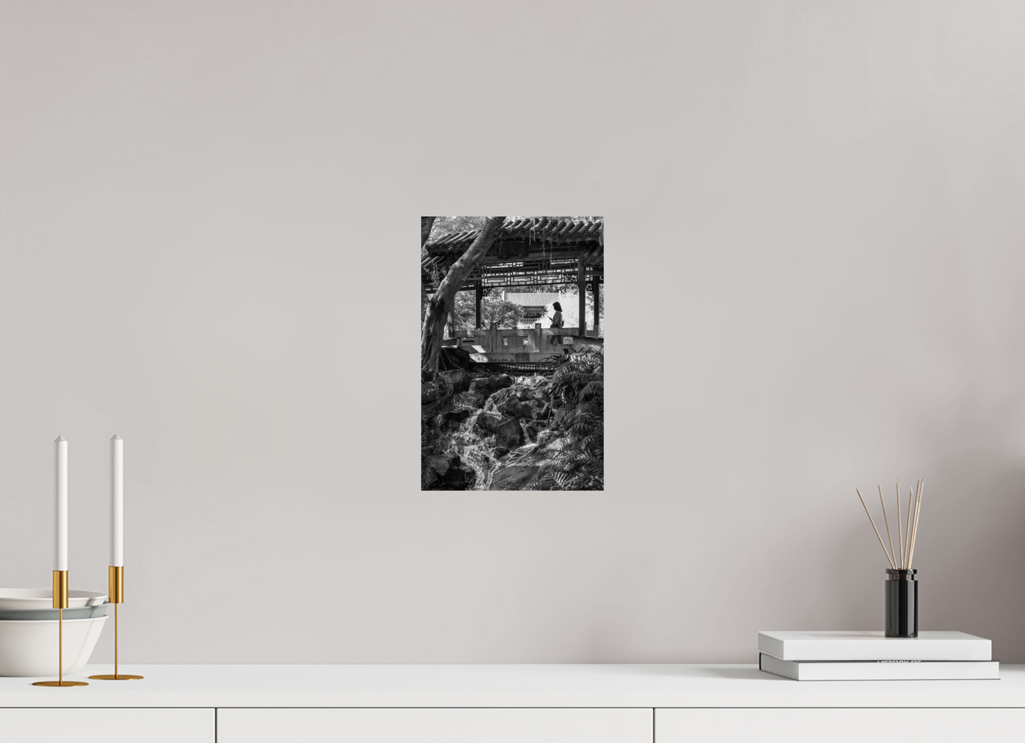 8 x 12″, -Photo Print on Fuji Crystal DP II Afternoon in  Zhishan Gardens National Palace Museum Fine Art Black and White Photograph Taipei Taiwan