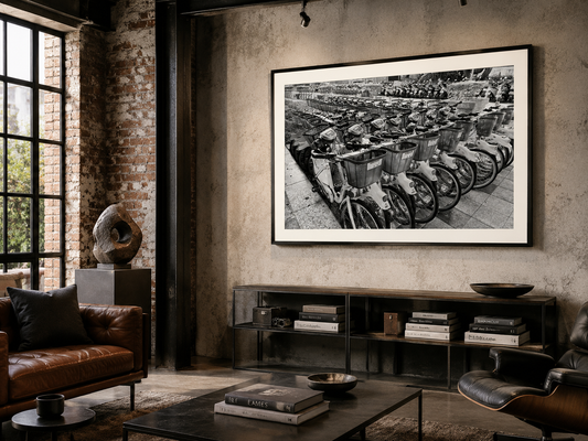 Taipei Bicycles | Taiwan Black and White Street Photography Print