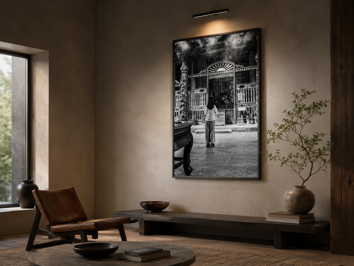 People of Longshan Temple No. 3 | Incense Black and White Fine Art Photography Print