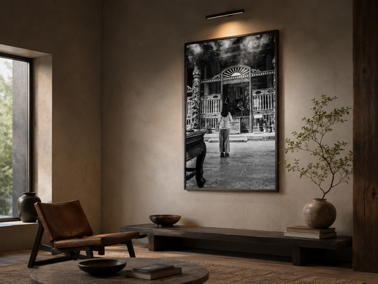 People of Longshan Temple No. 3 | Incense Black and White Fine Art Photography Print