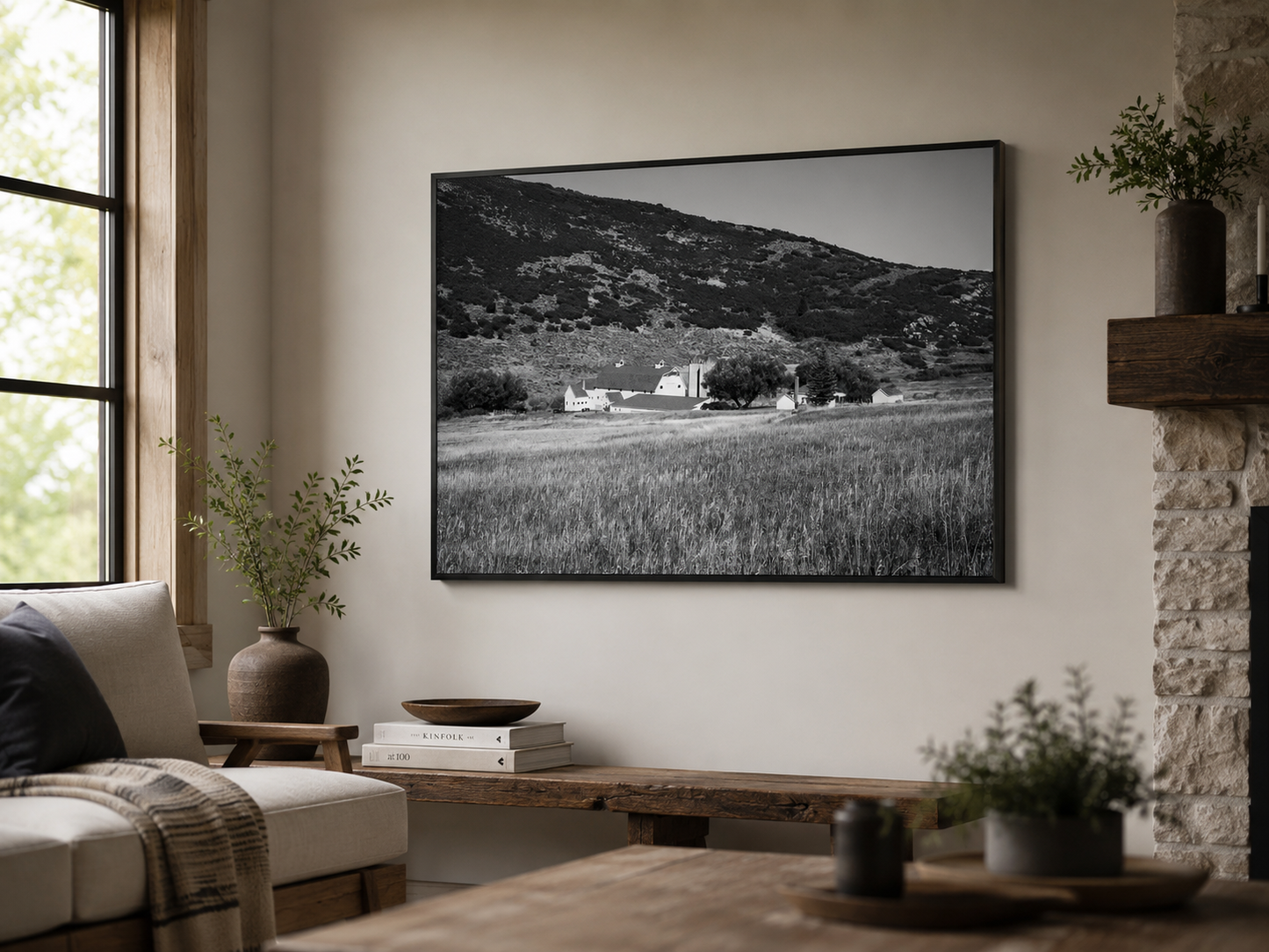 McPolin Farm Autumn – Black and White Rural Landscape Fine Art Photograph