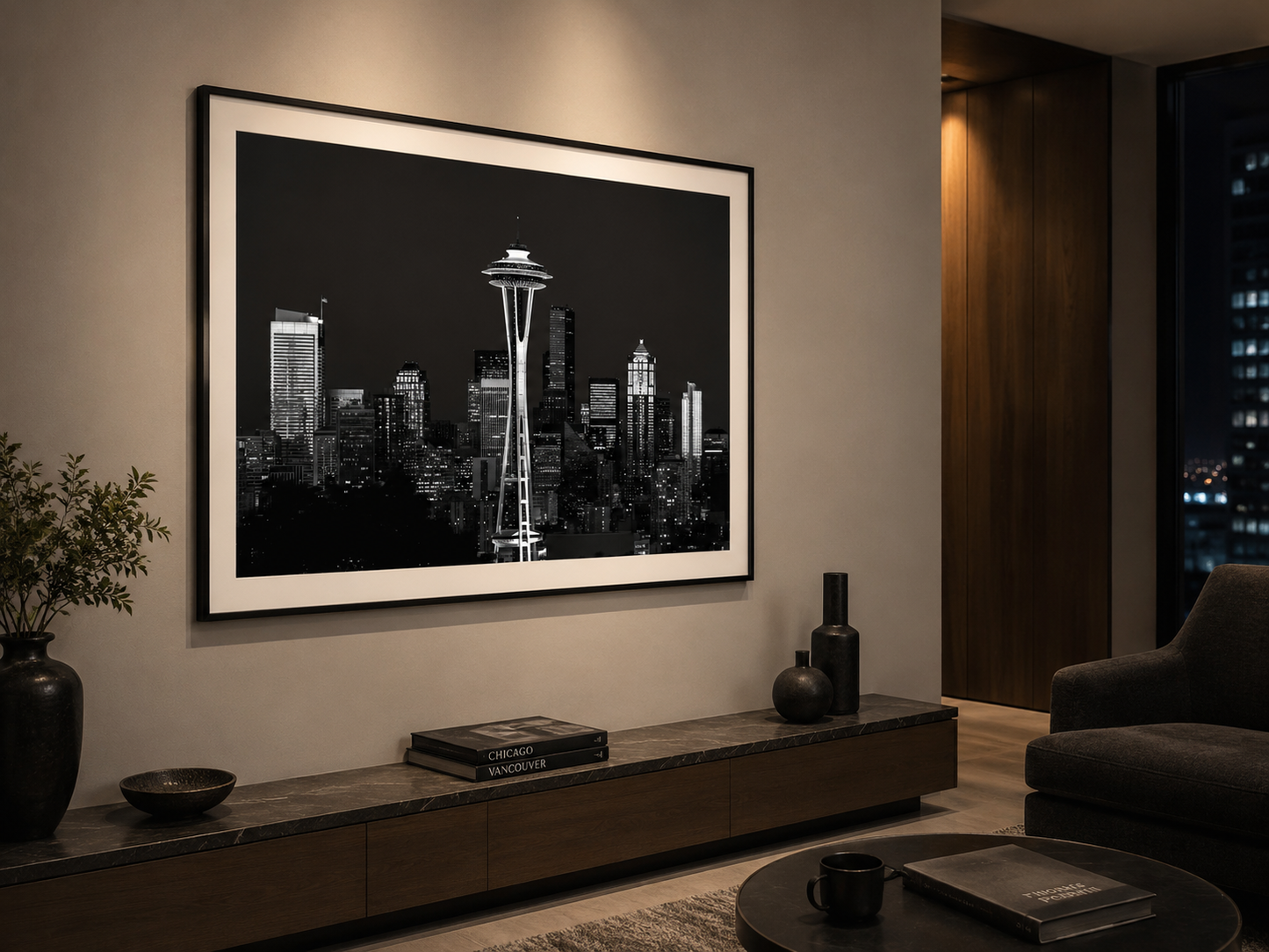Midnight in Seattle – Seattle Skyline Night Fine Art Photograph